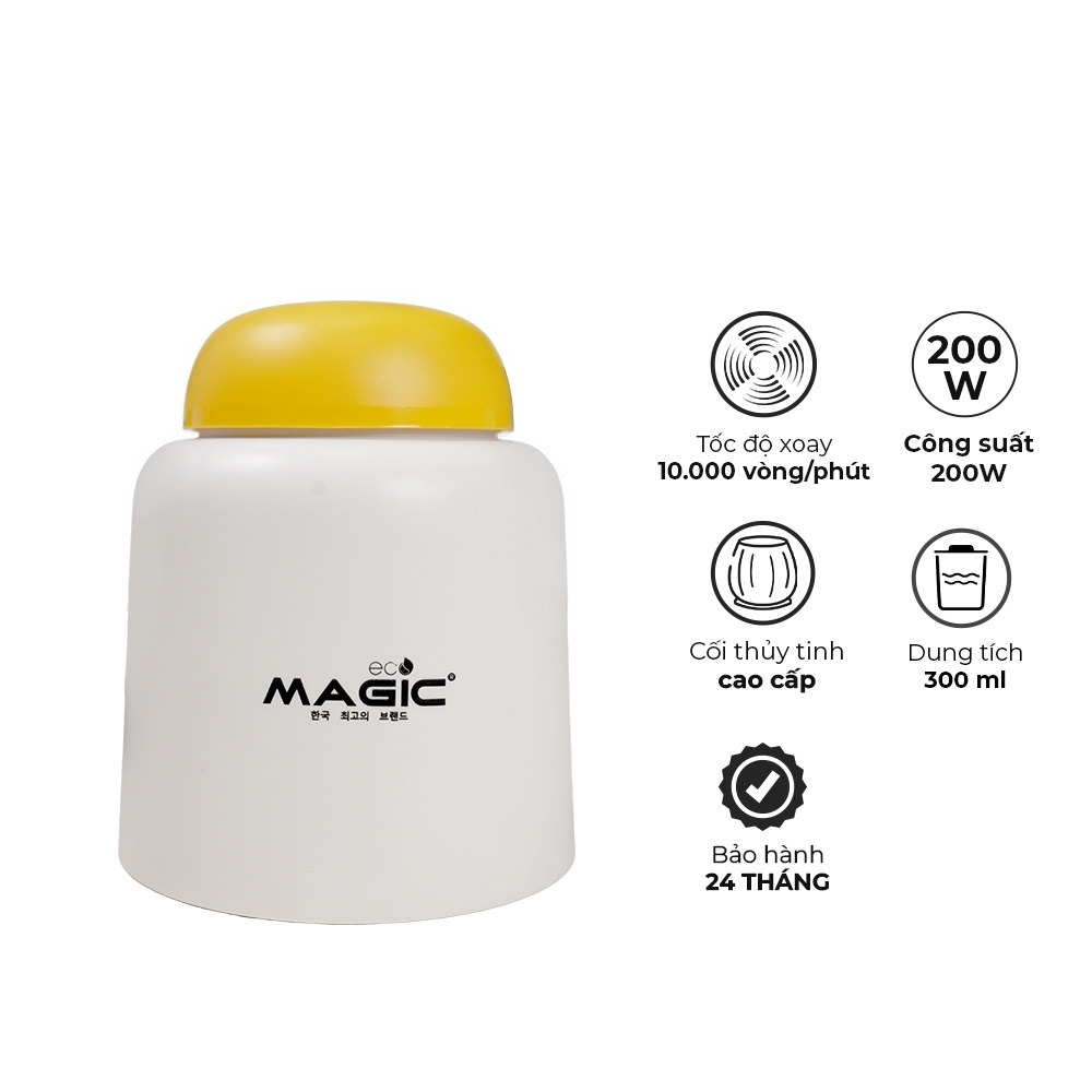 Máy xay thực phẩm mini Magic Eco AC-13, Hàng chính hãng, công suất mạnh 200W, 7 lưỡi dao kép, xay đa năng - JoyMall