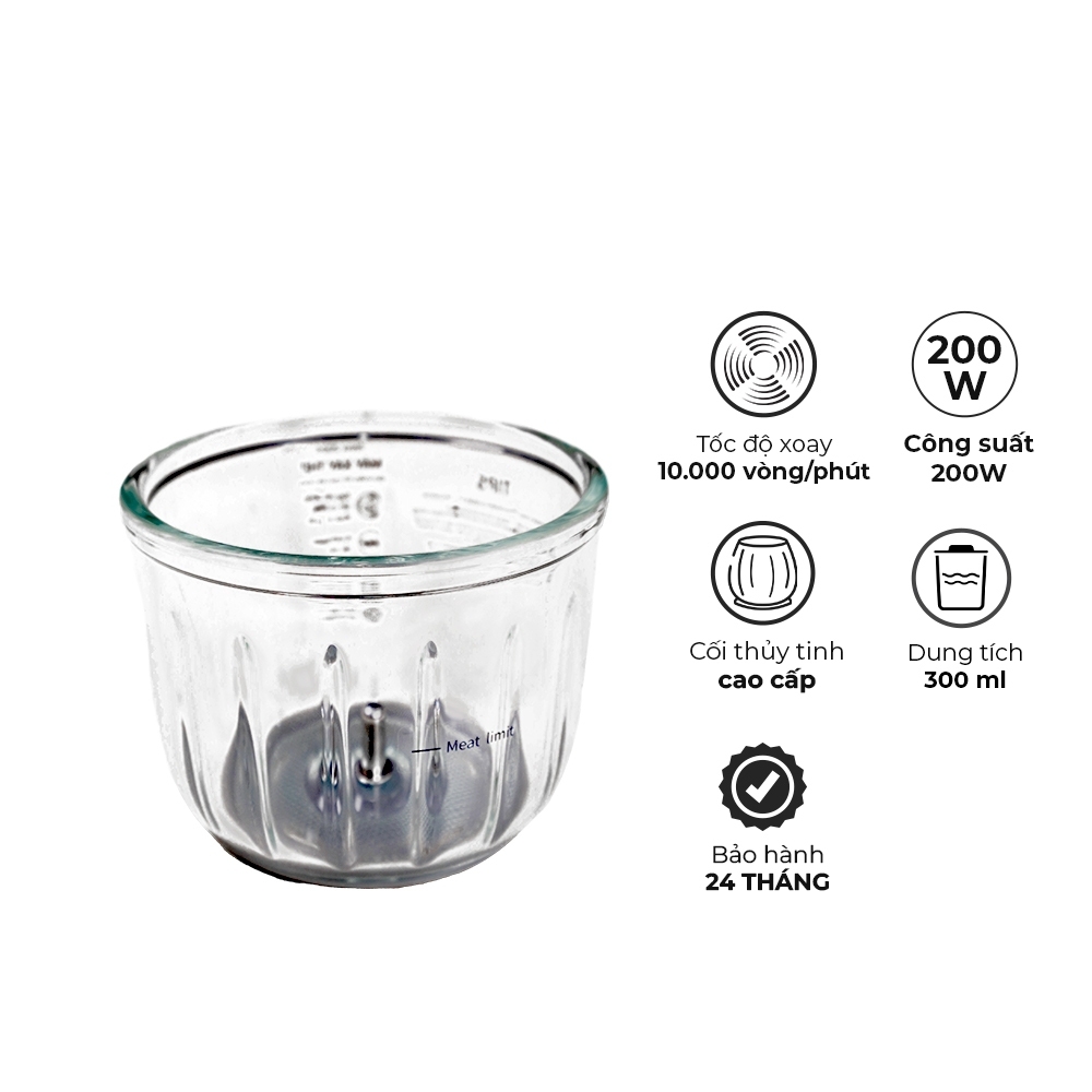 Máy xay thực phẩm mini Magic Eco AC-13, Hàng chính hãng, công suất mạnh 200W, 7 lưỡi dao kép, xay đa năng - JoyMall