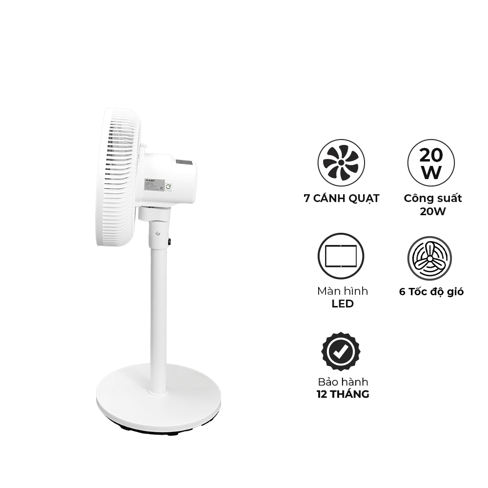 Quạt máy đứng có remote Magic AC-252, Hàng chính hãng, Giảm tiếng ồn, 3 chế độ gió, xoay 120 độ - JoyMall