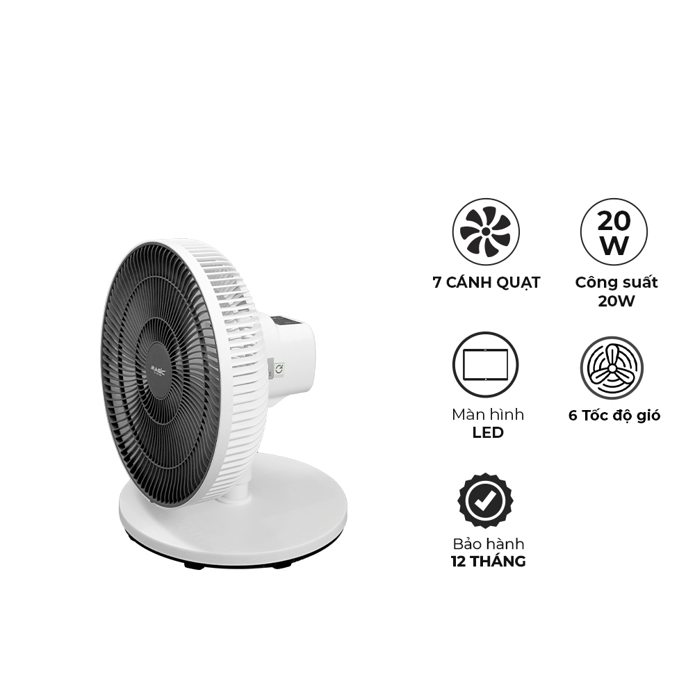 Quạt máy đứng có remote Magic AC-252, Hàng chính hãng, Giảm tiếng ồn, 3 chế độ gió, xoay 120 độ - JoyMall