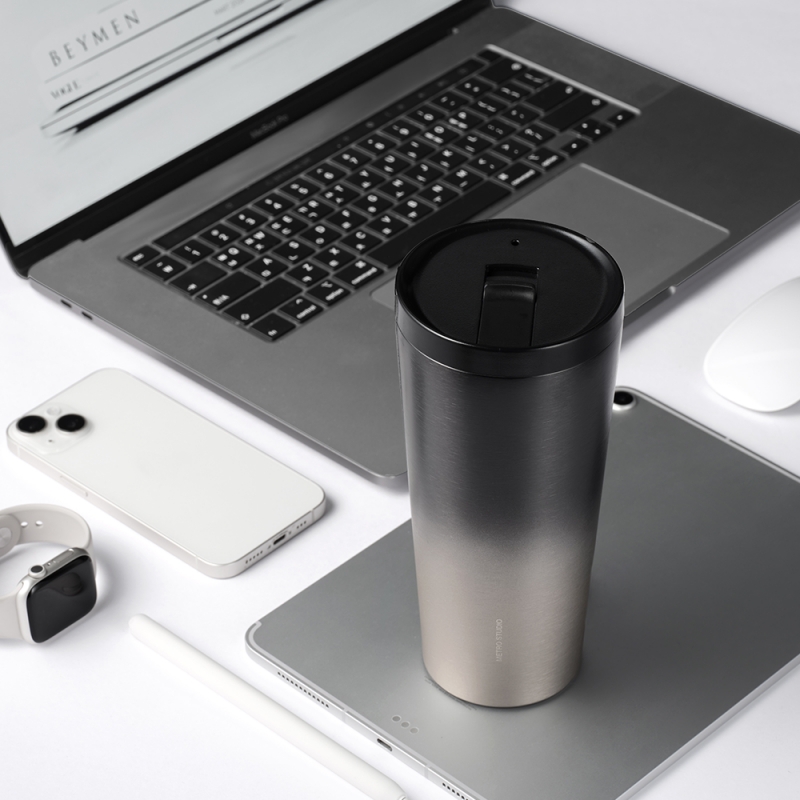 Ly giữ nhiệt LocknLock 540ml LHC4279VOL, LHC4279NBLK - Hàng chính hãng, có 2 nắp tiện lợi, đế silicone - JoyMall