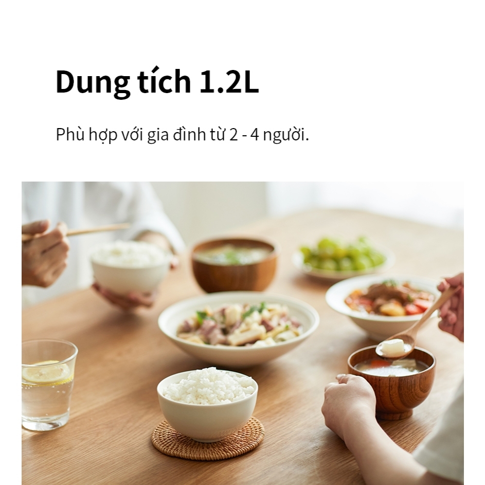 Nồi cơm điện LocknLock 1.2L Bianco EJR384IVY, Hàng chính hãng, đa chế độ nấu, bảng điều khiển cảm ứng - JoyMall