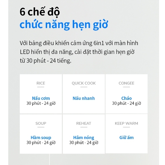 Nồi cơm điện LocknLock 1.2L Bianco EJR384IVY, Hàng chính hãng, đa chế độ nấu, bảng điều khiển cảm ứng - JoyMall
