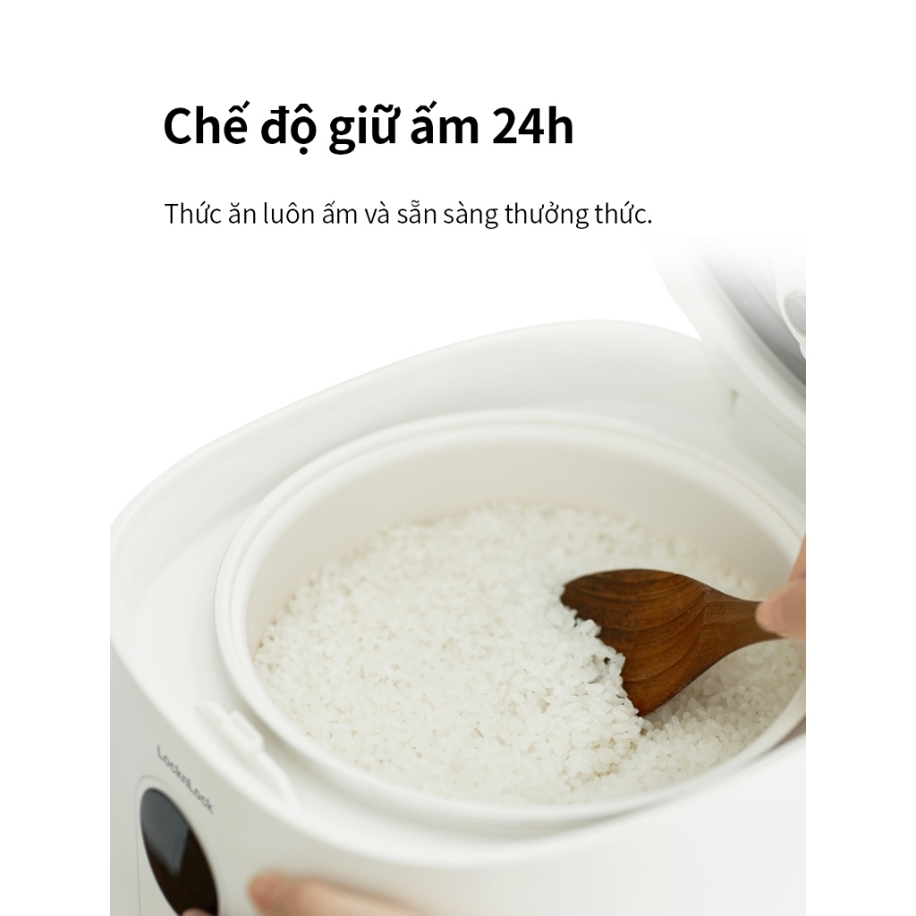 Nồi cơm điện LocknLock 1.2L Bianco EJR384IVY, Hàng chính hãng, đa chế độ nấu, bảng điều khiển cảm ứng - JoyMall
