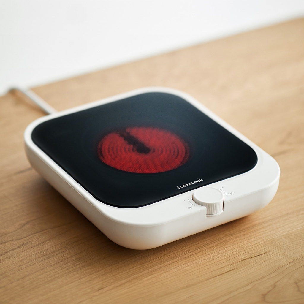 Bếp hồng ngoại mini LocknLock Bianco EJI136IVY, Hàng chính hãng, Dùng được nhiều loại nồi, dễ điều chỉnh - JoyMall