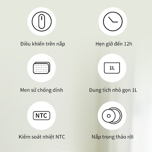 Nồi cơm điện 1L Bianco LocknLock EJR364IVY, Hàng chính hãng, Bảng điều khiển rõ, Đa chức năng, Giữ ấm - JoyMall