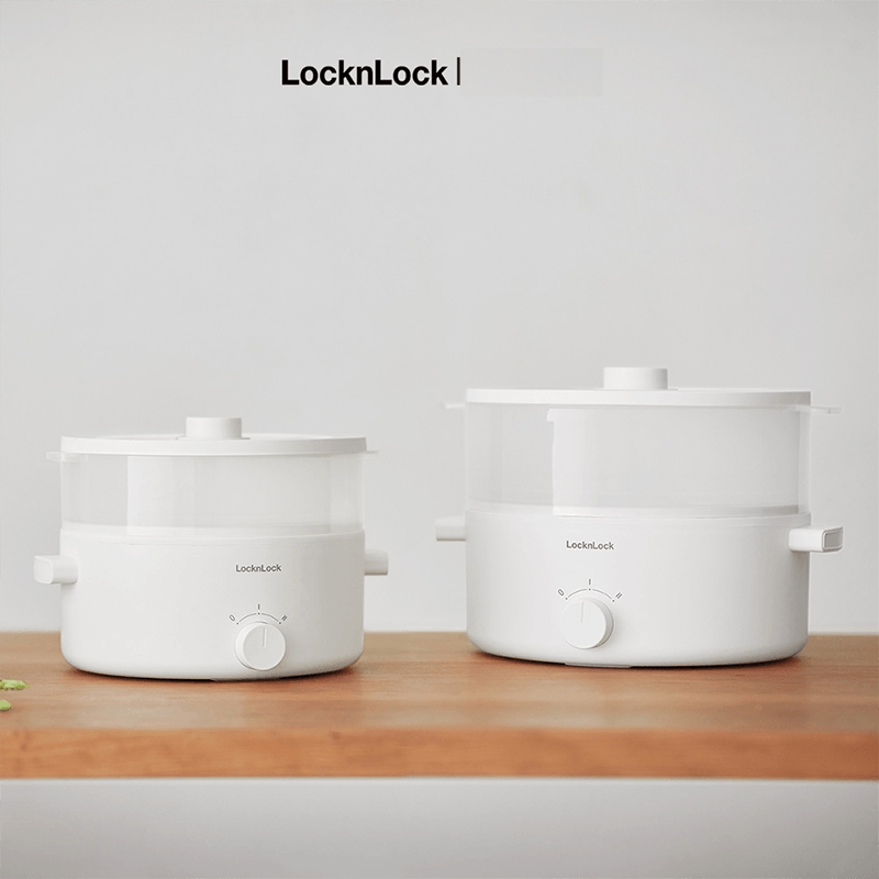 Nồi điện đa năng Bianco LocknLockEJP134IVY (5 lít), EJP124IVY ( 3 lít), Hàng Chính Hãng, Nấu nhanh, Phủ men sứ - JoyMall