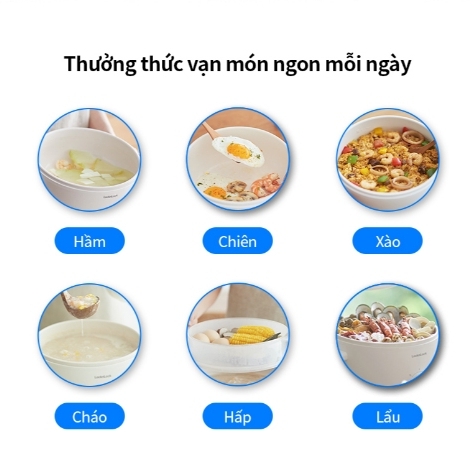 Nồi điện đa năng Bianco LocknLockEJP134IVY (5 lít), EJP124IVY ( 3 lít), Hàng Chính Hãng, Nấu nhanh, Phủ men sứ - JoyMall