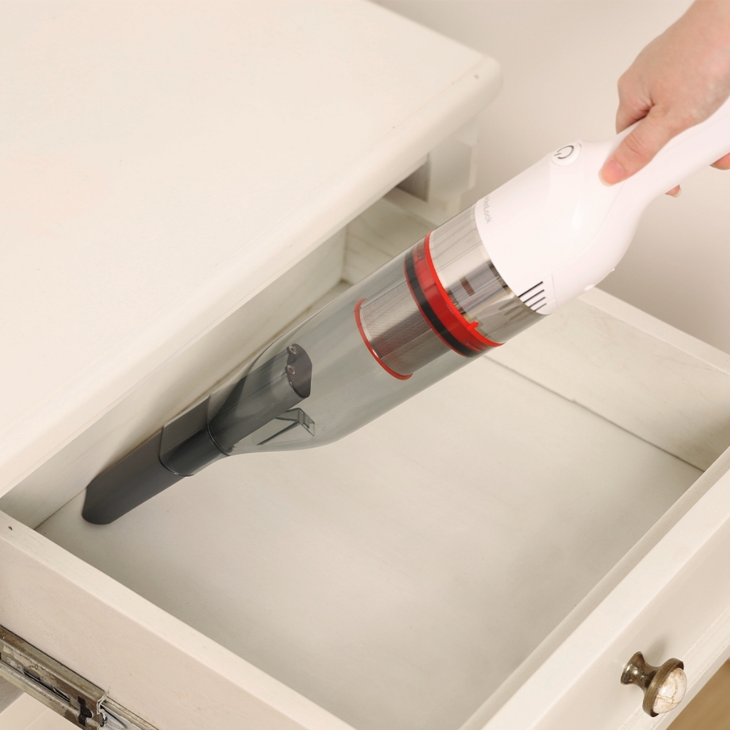 Máy hút bụi cầm tay mini 0.5L LocknLock ENV136WHT, Hàng chính hãng, bộ lọc HEPA, 2 mức, Lực hút mạnh, nhỏ gọn - JoyMall