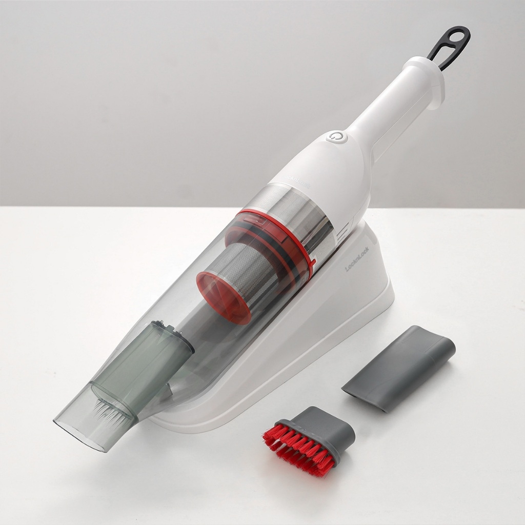 Máy hút bụi cầm tay mini 0.5L LocknLock ENV136WHT, Hàng chính hãng, bộ lọc HEPA, 2 mức, Lực hút mạnh, nhỏ gọn - JoyMall