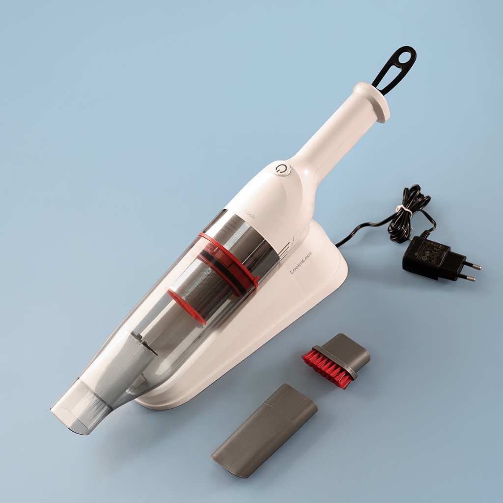 Máy hút bụi cầm tay mini 0.5L LocknLock ENV136WHT, Hàng chính hãng, bộ lọc HEPA, 2 mức, Lực hút mạnh, nhỏ gọn - JoyMall