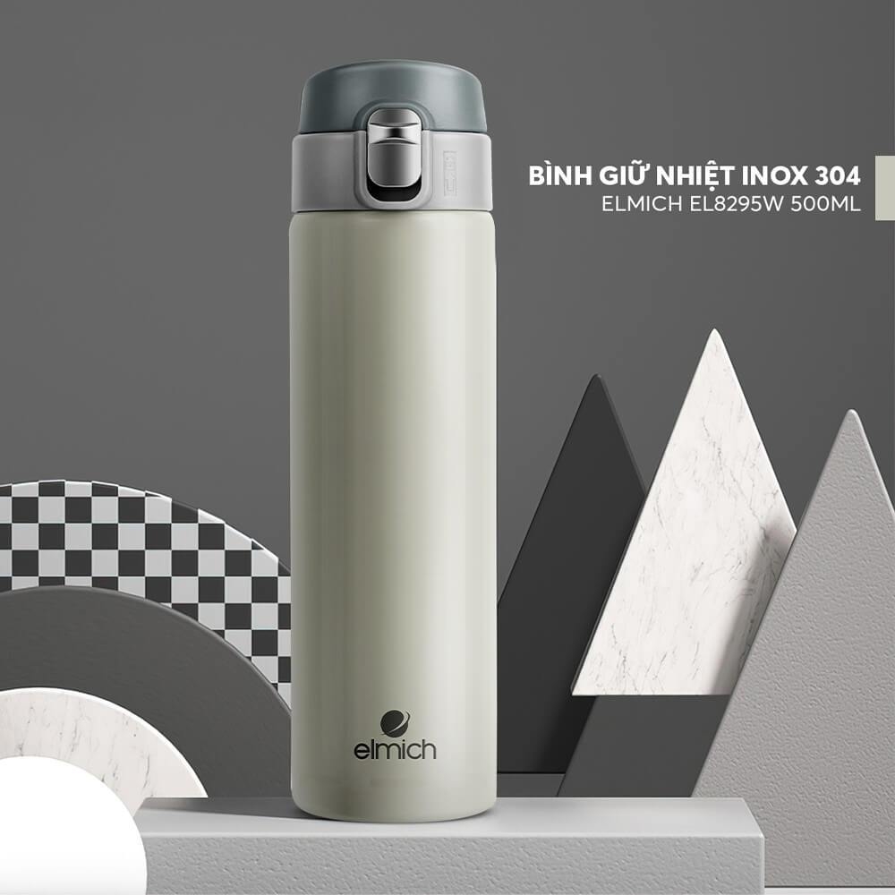 Bình giữ nhiệt inox 304 Elmich EL8295 dung tích 500ml, Hàng chính hãng, nắp bật 1 chạm, có miệng rót - JoyMall