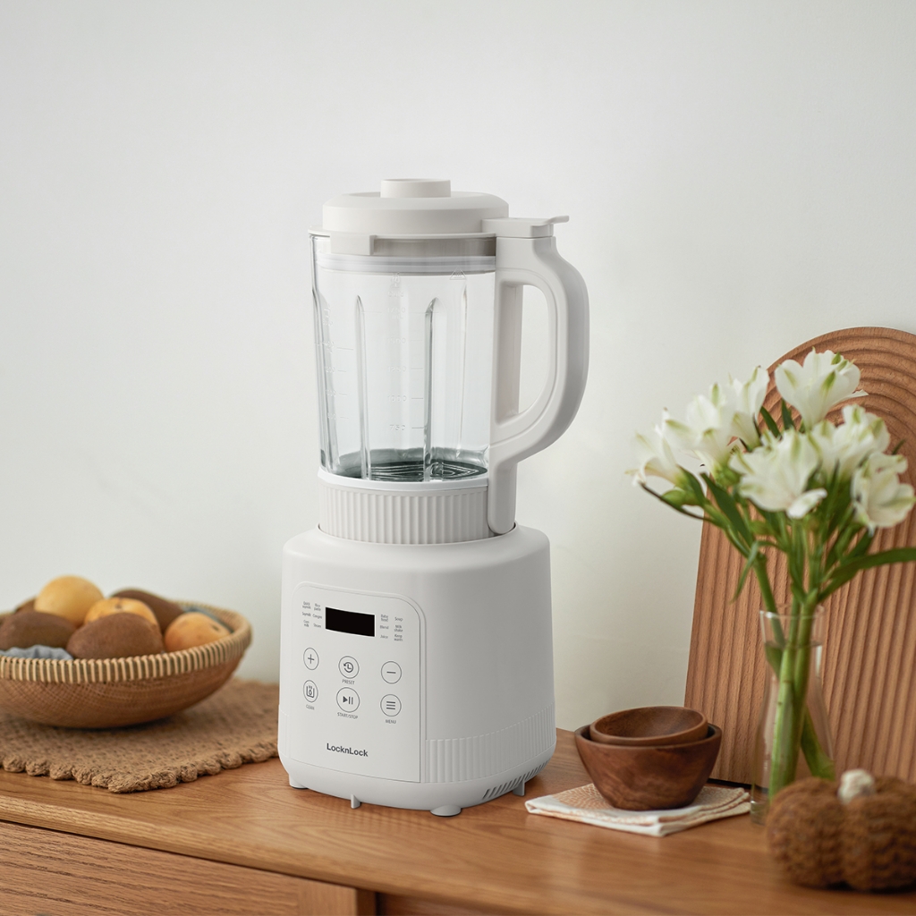 Máy làm sữa hạt đa năng 1.75L Locknlock EJM486IVY, Hàng chính hãng, 800W, 4 lưỡi dao xay nhuyễn, 5 chế độ nấu - JoyMall