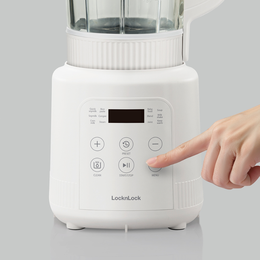 Máy làm sữa hạt đa năng 1.75L Locknlock EJM486IVY, Hàng chính hãng, 800W, 4 lưỡi dao xay nhuyễn, 5 chế độ nấu - JoyMall