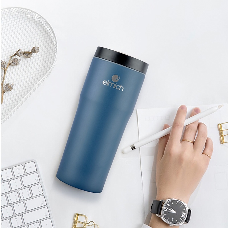 Ly giữ nhiệt Elmich EL-8013OL 480ml, Hàng chính hãng, thép không gỉ inox 304, có nắp - JoyMall