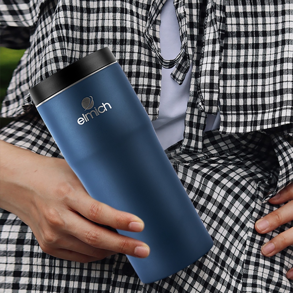 Ly giữ nhiệt Elmich EL-8013OL 480ml, Hàng chính hãng, thép không gỉ inox 304, có nắp - JoyMall
