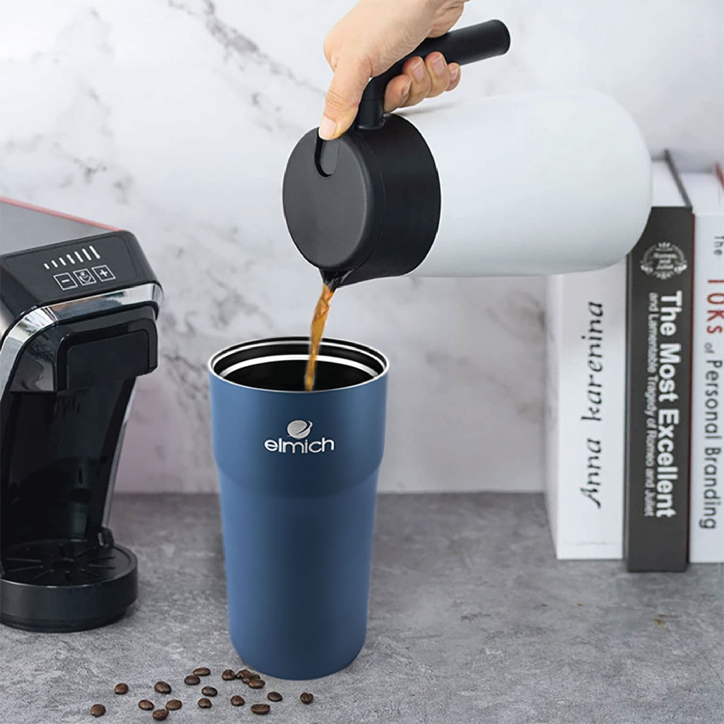 Ly giữ nhiệt Elmich EL-8013OL 480ml, Hàng chính hãng, thép không gỉ inox 304, có nắp - JoyMall