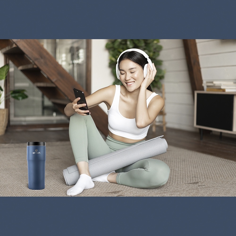 Ly giữ nhiệt Elmich EL-8013OL 480ml, Hàng chính hãng, thép không gỉ inox 304, có nắp - JoyMall