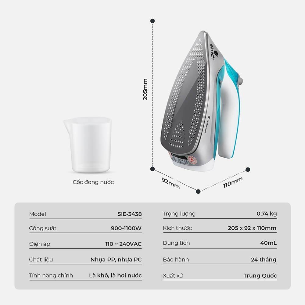 Bàn là hơi nước Elmich SIE-3438
