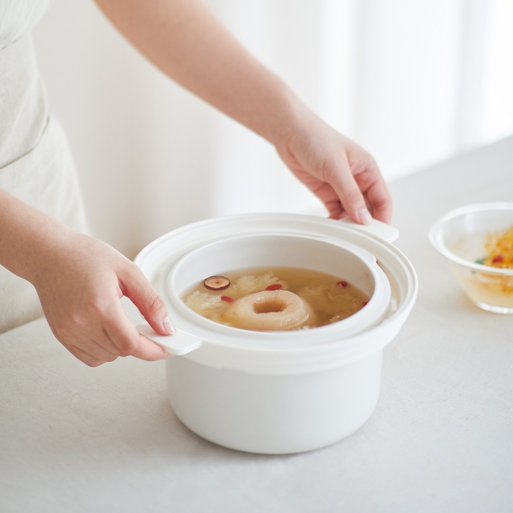 Nồi nấu chậm đa năng 2.5L Locknlock Bianco EJP164IVY, Hàng chính hãng, 4 thố sứ đi kèm, 7 chức năng, giữ ấm - JoyMall