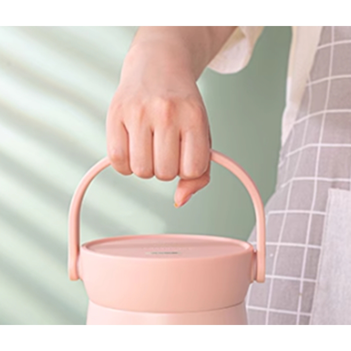 Bình giữ nhiệt đựng thức ăn LocknLock Mushroom LHC8048 LHC8049, Hàng chính hãng, 1,3-1,6L, 2 ngăn, có quai xách-JoyMall