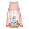 Bình nước nhựa LocknLock 450ml HAP910 Deer Kids, Hàng chính hãng, kèm ống hút silicone, dây đeo, họa tiết xinh-JoyMall