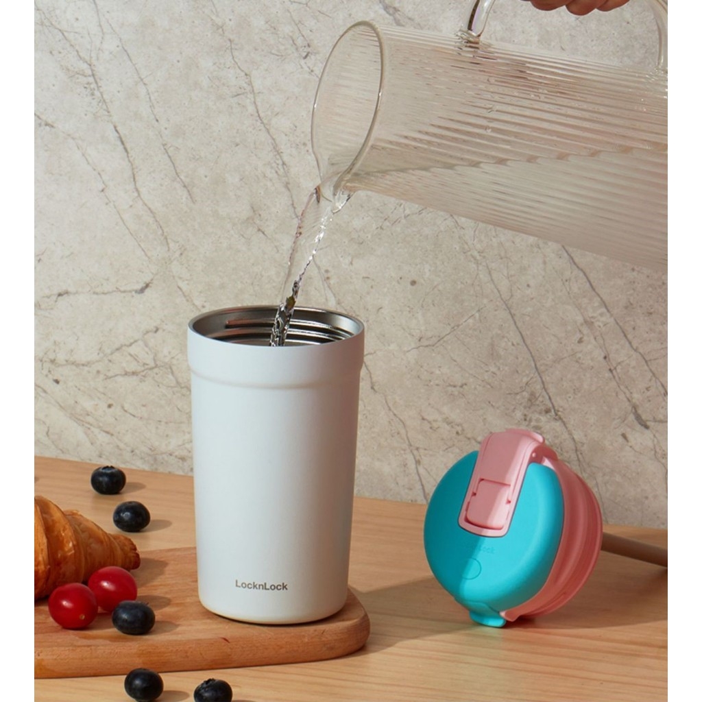 Ly giữ nhiệt LocknLock LHC4290 LHC4298 thép 316L, Hàng chính hãng, 320-430ml, nắp bật hai chiều, có ống hút - JoyMall
