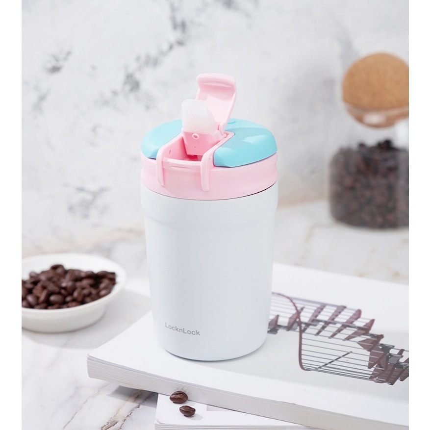 Ly giữ nhiệt LocknLock LHC4290 LHC4298 thép 316L, Hàng chính hãng, 320-430ml, nắp bật hai chiều, có ống hút - JoyMall