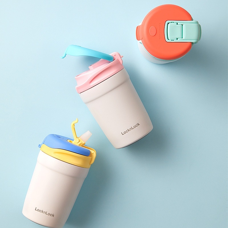 Ly giữ nhiệt LocknLock LHC4290 LHC4298 thép 316L, Hàng chính hãng, 320-430ml, nắp bật hai chiều, có ống hút - JoyMall
