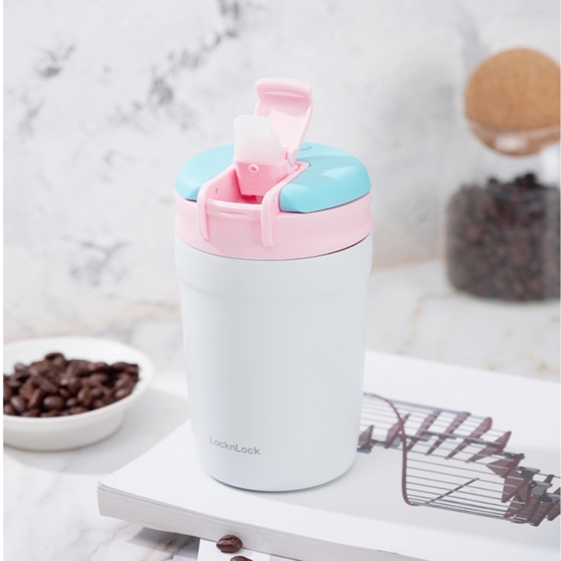 Ly giữ nhiệt LocknLock LHC4290 LHC4298 thép 316L, Hàng chính hãng, 320-430ml, nắp bật hai chiều, có ống hút - JoyMall