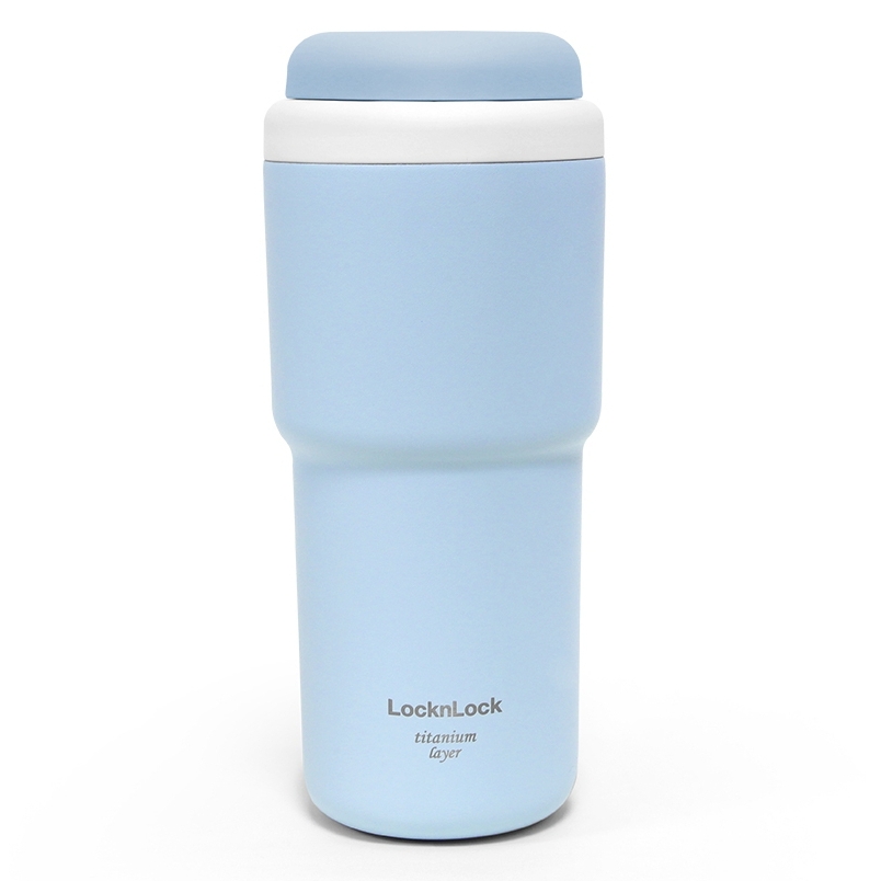 Ly giữ nhiệt LocknLock 480ml Macaron First Tumbler Titan LHC3291, Hàng chính hãng, thép không gỉ 304 mạ titan, mở 1 chạm-JoyMall
