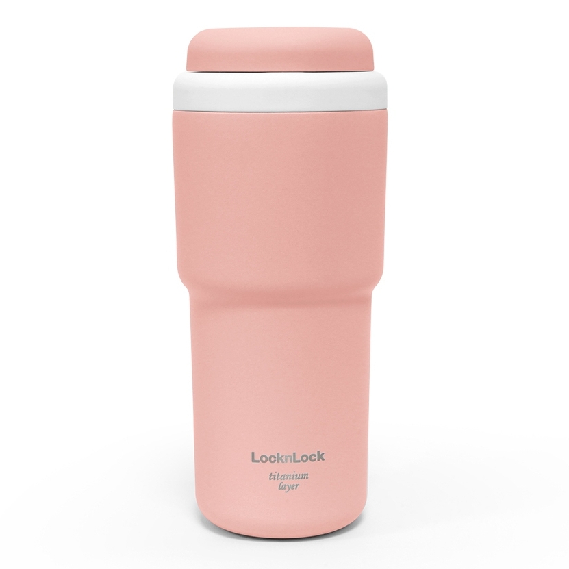 Ly giữ nhiệt LocknLock 480ml Macaron First Tumbler Titan LHC3291, Hàng chính hãng, thép không gỉ 304 mạ titan, mở 1 chạm-JoyMall