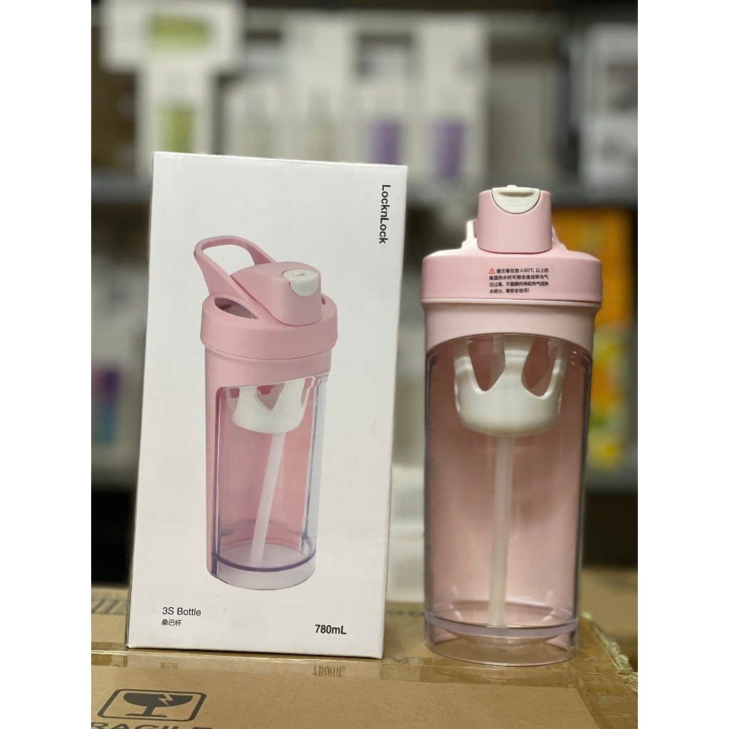 Bình nước nhựa tritan thể thao 780ml LocknLock ABF865, Hàng chính hãng, có quai cầm, ống hút silicone - JoyMall
