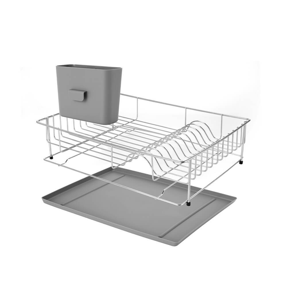 Kệ úp bát đĩa inox 304 Elmich 1 tầng Elmich EL8443, Hàng chính hãng, có 1 hộp đựng đũa muỗng thìa - JoyMall