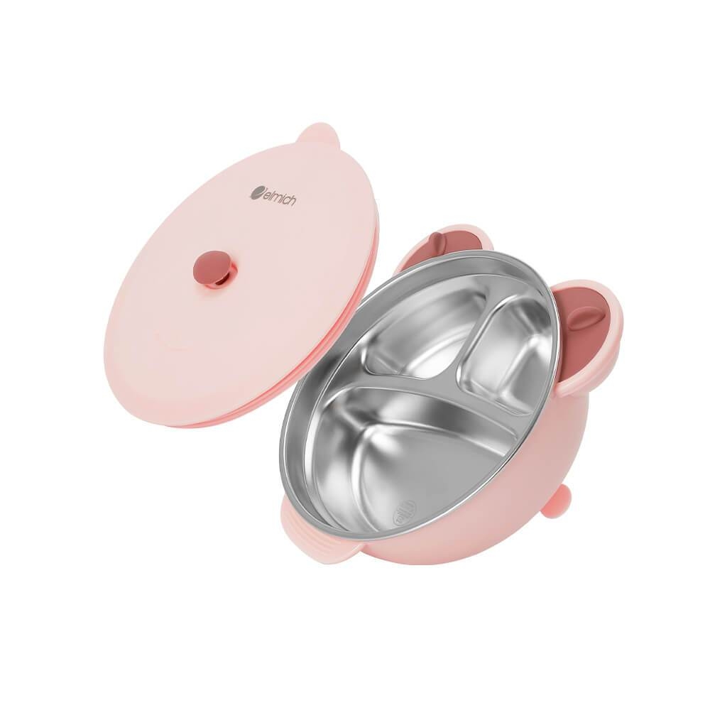Bát ăn trẻ em Elmich EL-0008VIT EL-0008KL EL-0008GAU, Hàng chính hãng, họa tiết dễ thương, inox 316, có tay cầm-JoyMall