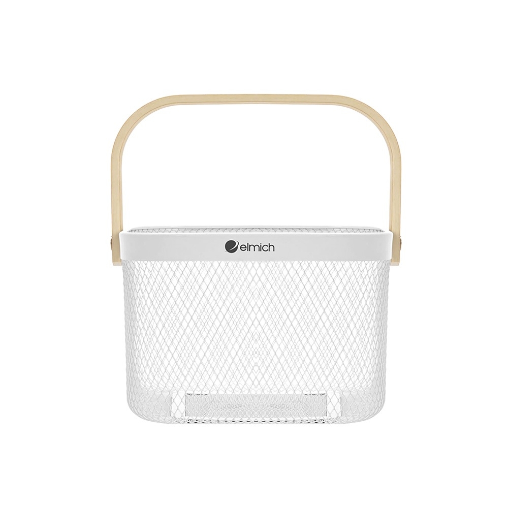 Giỏ đựng đồ quai xách gỗ Elmich EL0020, Hàng chính hãng, Lưới thép chống gỉ, chống bào mòn - JoyMall