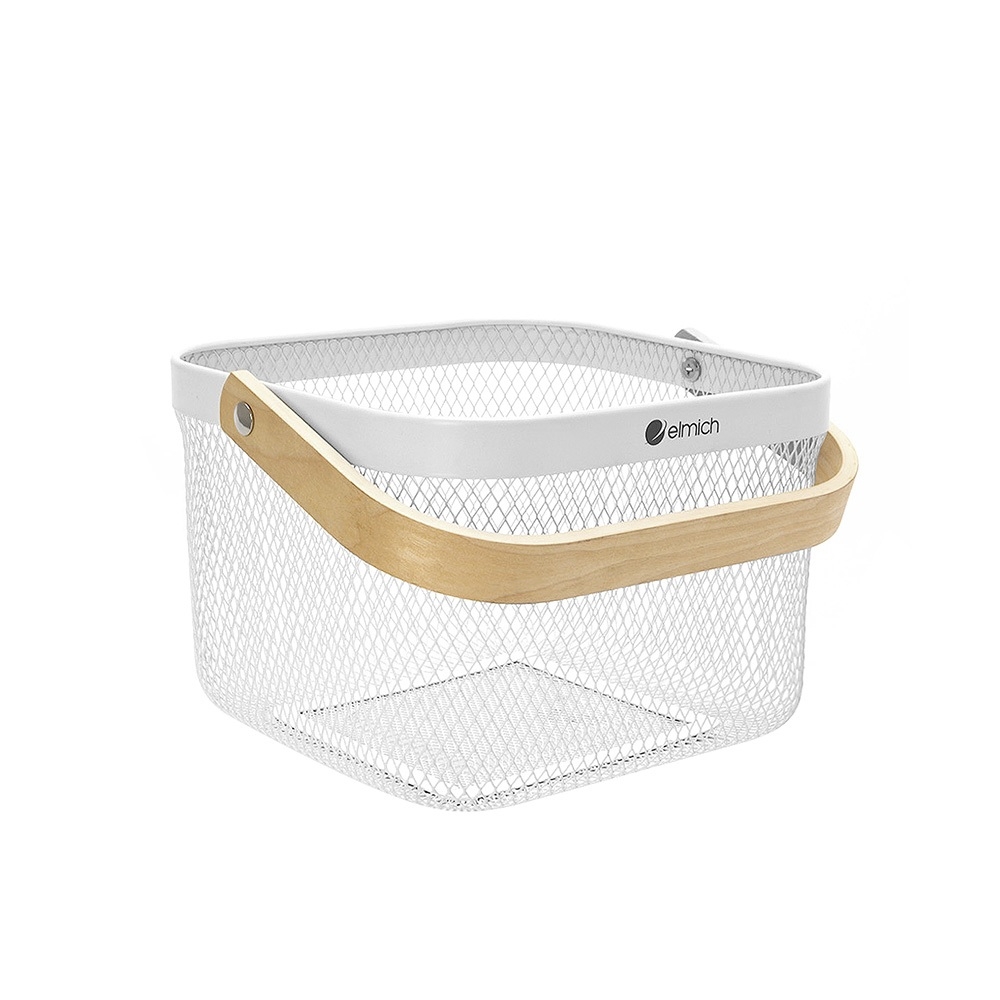Giỏ đựng đồ quai xách gỗ Elmich EL0020, Hàng chính hãng, Lưới thép chống gỉ, chống bào mòn - JoyMall