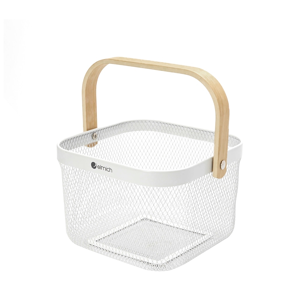 Giỏ đựng đồ quai xách gỗ Elmich EL0020, Hàng chính hãng, Lưới thép chống gỉ, chống bào mòn - JoyMall