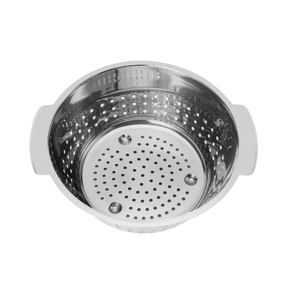 Rổ inox 304 22cm Elmich EL8444, Hàng chính hãng, Chống gỉ sét, có quai cầm, lỗ thoát nước nhỏ - JoyMall