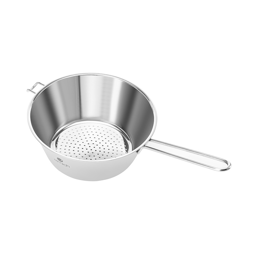 Dụng cụ lọc nước có tay cầm inox 304 Elmich EL8449, Hàng chính hãng, size 21.5cm, lỗ thoát nước nhỏ - JoyMall
