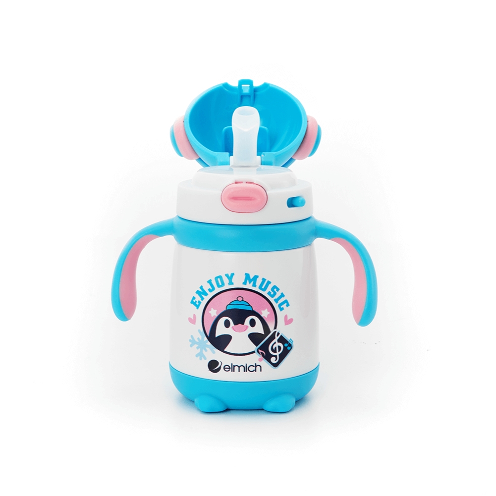Bình giữ nhiệt trẻ em 300ml inox 316 Elmich Baby EL8348, Hàng chính hãng, có tay cầm, nắp mở 1 chạm, an toàn - JoyMall