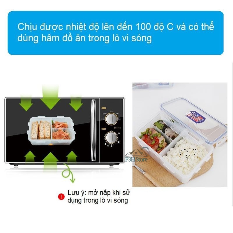 Hộp nhựa bảo quản thực phẩm 1L Lock&Lock Classic HPL817, Hàng chính hãng, nắp gài viền silicone kín, an toàn - JoyMall