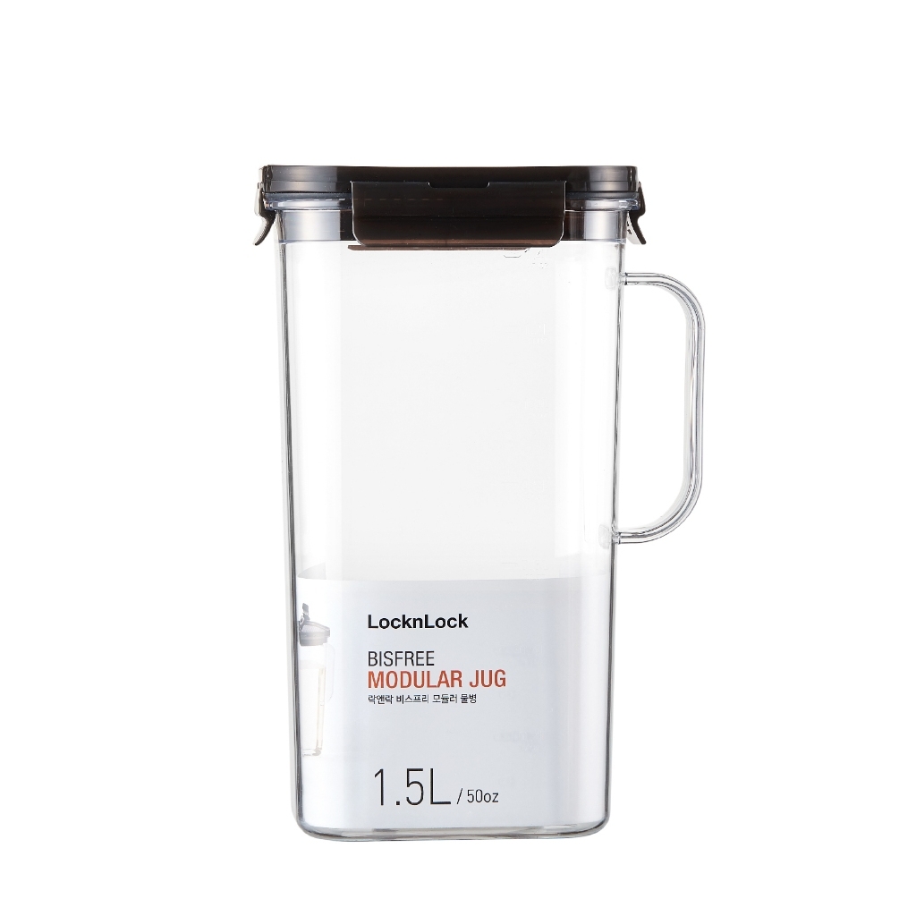 Bình nước nhựa 1.5L LocknLock Modular Jug ABF738, Hàng chính hãng, nắp kín, an toàn sức khỏe, có tay cầm - JoyMall