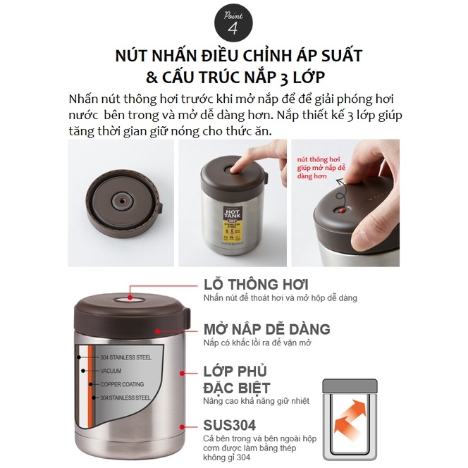 Bộ hộp cơm giữ nhiệt LocknLock 1 Lít 2 LHC8032SLV, Hàng chính hãng, 3 hộp đựng, có túi, đi kèm muỗng đũa - JoyMall