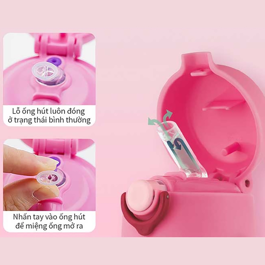 Bình giữ nhiệt trẻ em 330ml LocknLock Cozy Kids Straw Tumbler LHC4236, Hàng chính hãng, thép không gỉ 316 - JoyMall