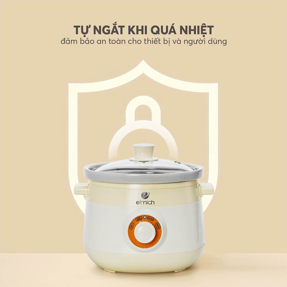 Nồi Nấu Chậm Elmich SCE-8525 2L 175W, Hàng Chính Hãng, Đa Năng, Tự Ngắt Khi Quá Nhiệt - JoyMall