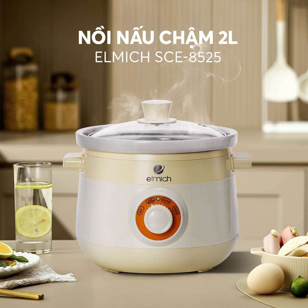 Nồi Nấu Chậm Elmich SCE-8525 2L 175W, Hàng Chính Hãng, Đa Năng, Tự Ngắt Khi Quá Nhiệt - JoyMall