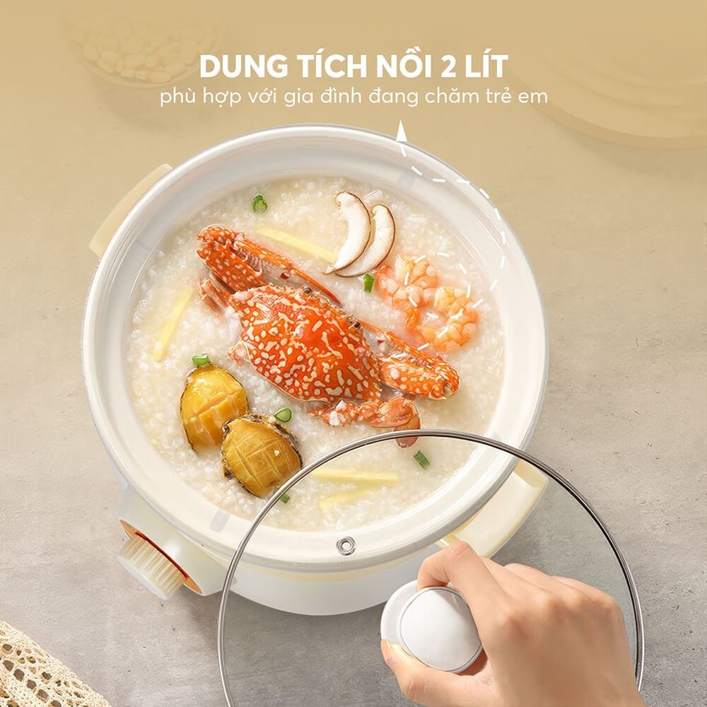 Nồi Nấu Chậm Elmich SCE-8525 2L 175W, Hàng Chính Hãng, Đa Năng, Tự Ngắt Khi Quá Nhiệt - JoyMall