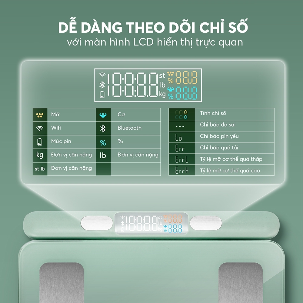 Cân Sức Khỏe Điện Tử Elmich ESE9173, Hàng Chính Hãng, Màn LCD, Mặt Kính Chịu Lực, Có Tay Cầm-JoyMall