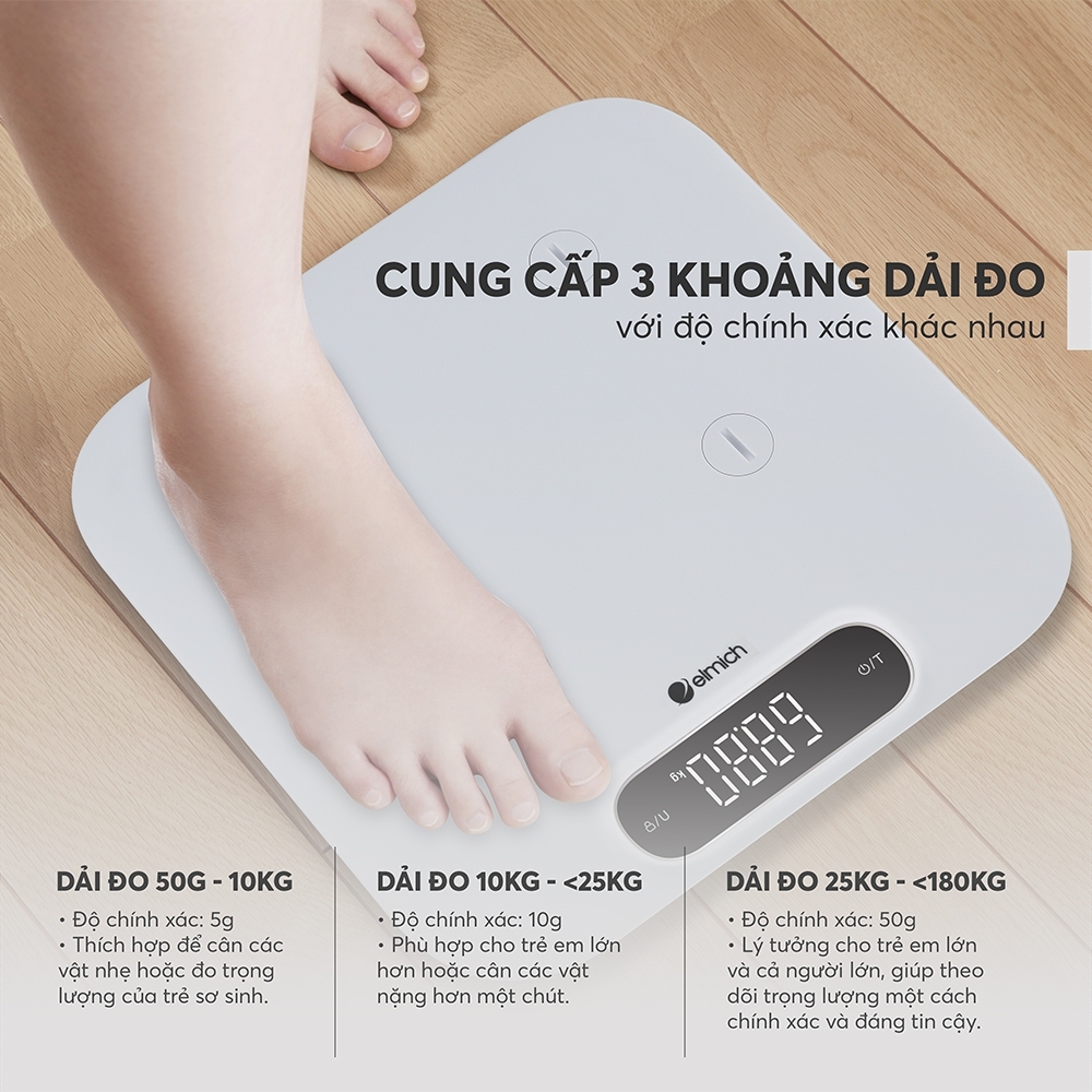 Cân Sức Khỏe Điện Tử Trẻ Em Elmich ESE-9172, Hàng Chính Hãng,Màn Hình LCD,3 Dải Đo Chính Xác-JoyMall
